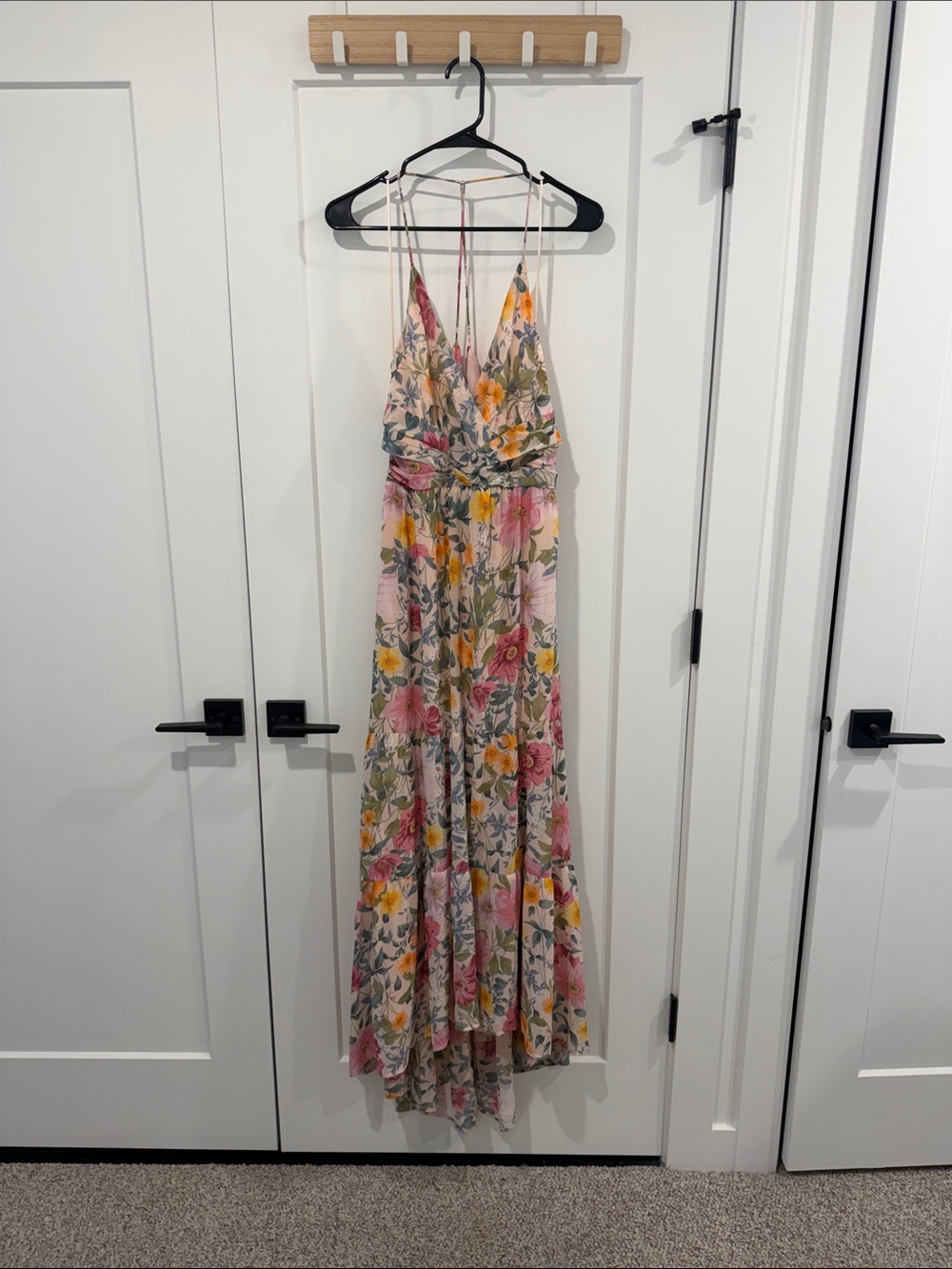 Astr Floral Maxi Dress in Pink, Yellow & Green